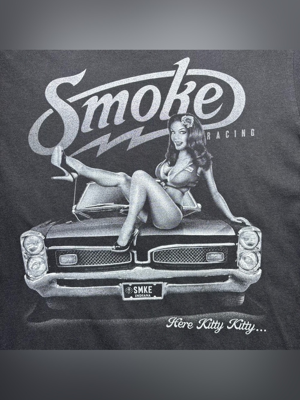 SMOKE RACING Shirt Mens Medium Tony Stewart Tee Muscle Car Rockabilly Pin Up